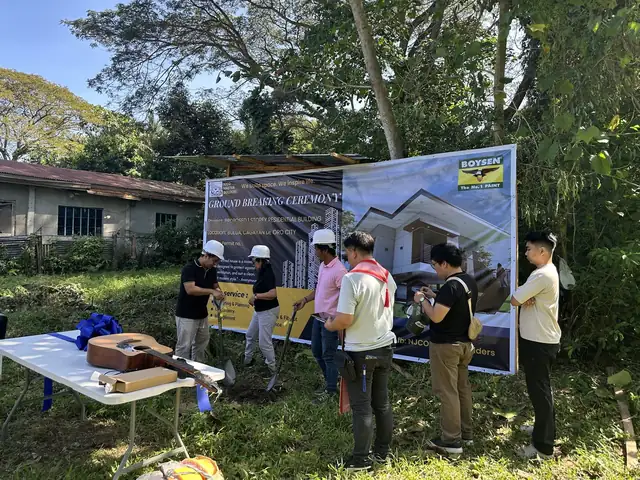 Groundbreaking ceremony at a residential project site
